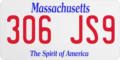 MA license plate 306JS9