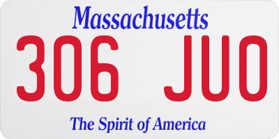 MA license plate 306JU0