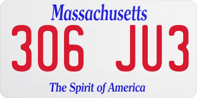 MA license plate 306JU3