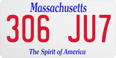 MA license plate 306JU7