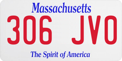 MA license plate 306JV0