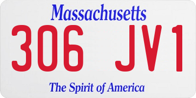MA license plate 306JV1