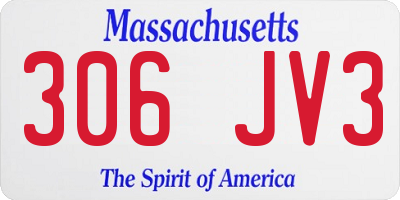MA license plate 306JV3