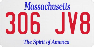 MA license plate 306JV8