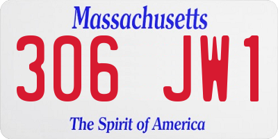 MA license plate 306JW1