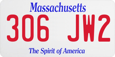 MA license plate 306JW2
