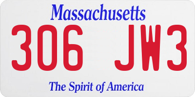 MA license plate 306JW3