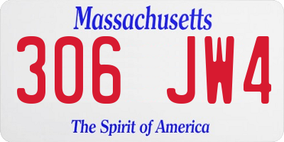 MA license plate 306JW4