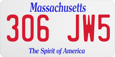 MA license plate 306JW5