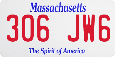 MA license plate 306JW6