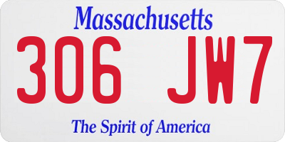 MA license plate 306JW7