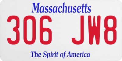 MA license plate 306JW8