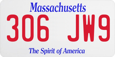 MA license plate 306JW9