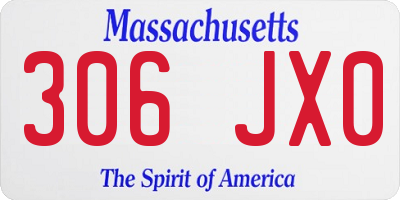 MA license plate 306JX0