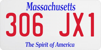MA license plate 306JX1