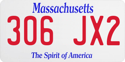 MA license plate 306JX2