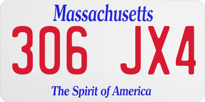 MA license plate 306JX4