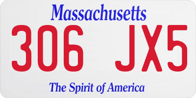 MA license plate 306JX5