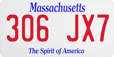 MA license plate 306JX7