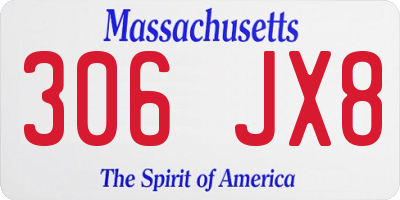 MA license plate 306JX8