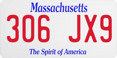 MA license plate 306JX9