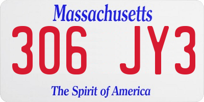 MA license plate 306JY3