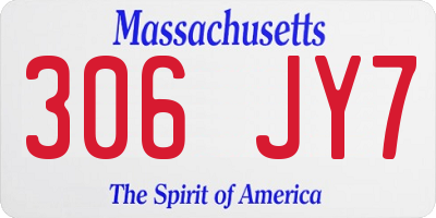 MA license plate 306JY7