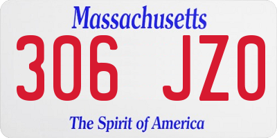 MA license plate 306JZ0