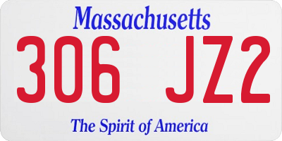 MA license plate 306JZ2