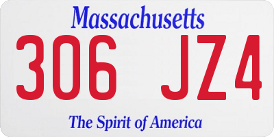 MA license plate 306JZ4