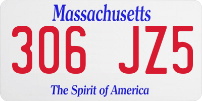 MA license plate 306JZ5