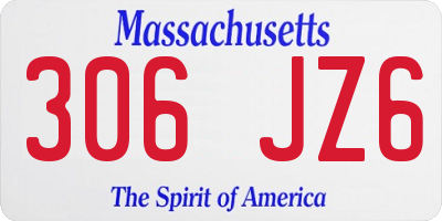 MA license plate 306JZ6