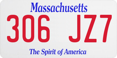 MA license plate 306JZ7