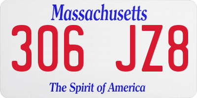 MA license plate 306JZ8
