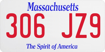 MA license plate 306JZ9