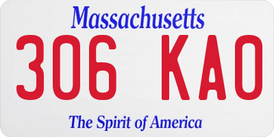 MA license plate 306KA0