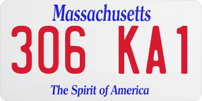 MA license plate 306KA1