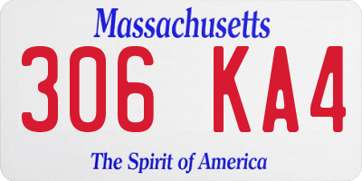 MA license plate 306KA4