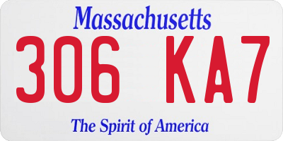 MA license plate 306KA7
