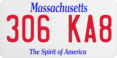 MA license plate 306KA8