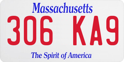 MA license plate 306KA9