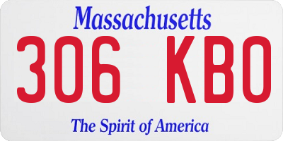 MA license plate 306KB0