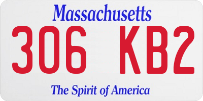 MA license plate 306KB2