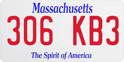 MA license plate 306KB3