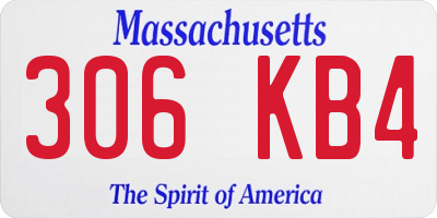 MA license plate 306KB4