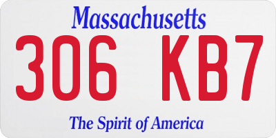 MA license plate 306KB7