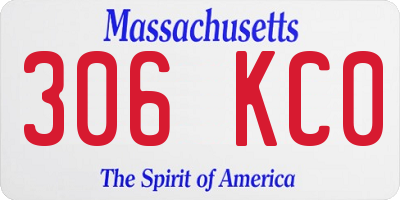 MA license plate 306KC0