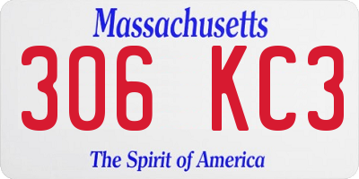 MA license plate 306KC3