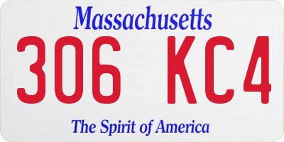 MA license plate 306KC4