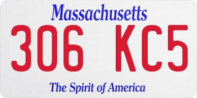 MA license plate 306KC5